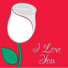 Single rose Valentine's Day card in vector format N2