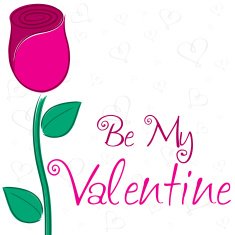 Single rose Valentine's Day card in vector format N4