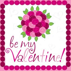 Rose bouquet Valentine's day card in vector format N4