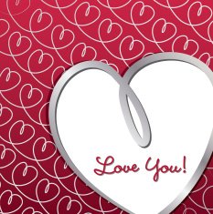 Bright hand drawn heart card in vector format