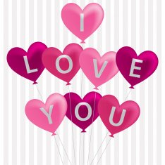 I love you balloon card in vector format N2