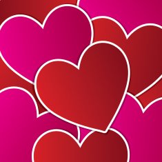 Love heart sticker background card in vector format