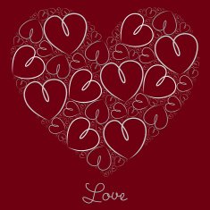 Hand drawn heart of hearts card in vector format
