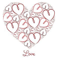 Hand drawn heart of hearts card in vector format N3