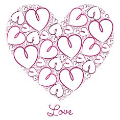 Hand drawn heart of hearts card in vector format N4