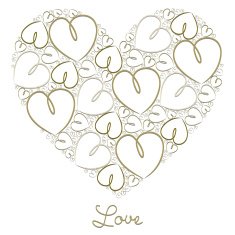 Hand drawn heart of hearts card in vector format N5
