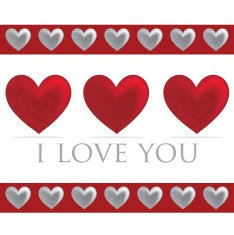Love heart valentine's day cards in vector format N4