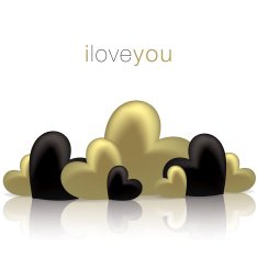 Hearts on a shiny surface Valentine's Day card N8