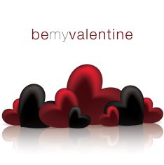 Hearts on a shiny surface Valentine's Day card N9