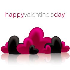 Hearts on a shiny surface Valentine's Day card N10