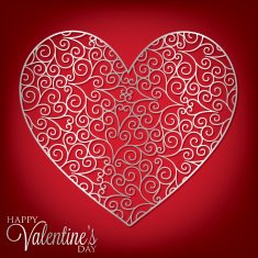 Filigree heart invitation card in vector format