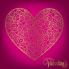 Filigree heart invitation card in vector format N2