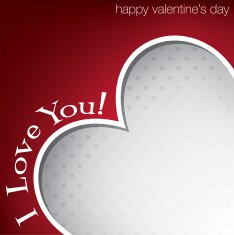 Hiding heart Valentine's Day card in vector format