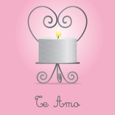 "I Love You" candle and holder card design N2