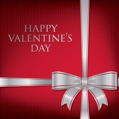 Bow Valentine's Day Card in vector format