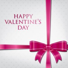 Bow Valentine's Day Card in vector format N4