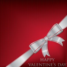 Bow Valentine's Day Card in vector format N5