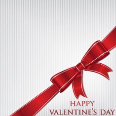 Bow Valentine's Day Card in vector format N7