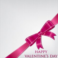 Bow Valentine's Day Card in vector format N8