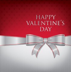 Bow Valentine's Day Card in vector format N9