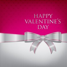 Bow Valentine's Day Card in vector format N10