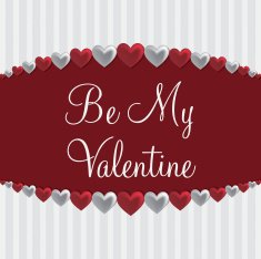 Love heart 'Be My Valentine' card in vector format