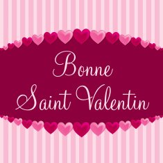 French 'Happy Valentine's Day' heart card in vector format