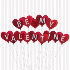 'Be My Valentine' balloon card in vector format