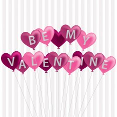 'Be My Valentine' balloon card in vector format N2