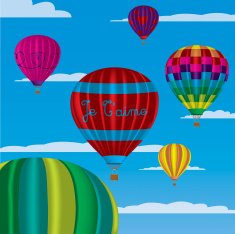 Multi coloured hot air balloons with "Je T'aime"