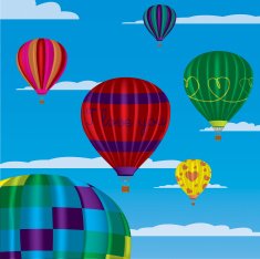 Multi coloured hot air balloons with "I Love You"