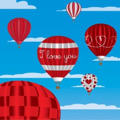 "I Love You" hot air balloons in English