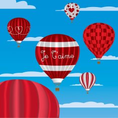 "I Love You" hot air balloons in French