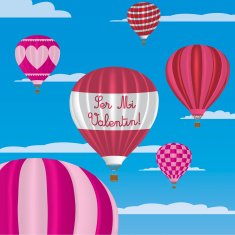 Valentine's hot air balloons in Spanish