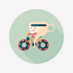 coffee time flat icon with long shadow eps10 N27