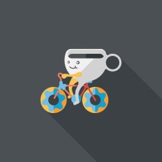 coffee time flat icon with long shadow eps10 N32