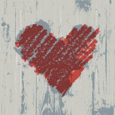Heart symbol on wooden texture abstract background