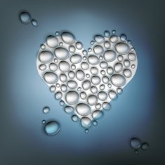 Heart shaped water drops Abstract Valentines day background ve