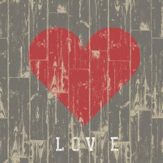 Heart in wood Valentine's day concept Vector EPS10