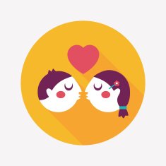 Valentine's day couple flat icon with long shadow eps10 N86