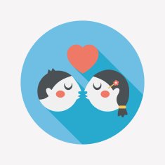 Valentine's day couple flat icon with long shadow eps10 N87