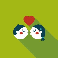 Valentine's day couple flat icon with long shadow eps10 N92