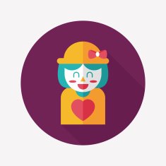 valentine's day girl flat icon with long shadow eps10 N32
