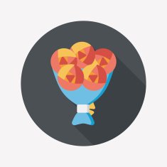 Valentine's Day flower flat icon with long shadow eps10 N81