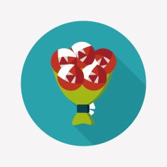 Valentine's Day flower flat icon with long shadow eps10 N82