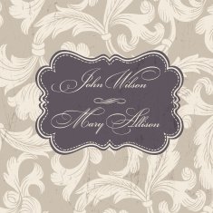 Retro Wedding Invitation Vector