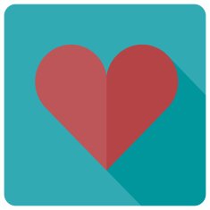 Flat heart icon vector