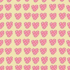 hearts with polka dots seamless pattern