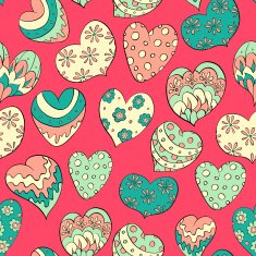 Seamless pattern with colorful hearts N14