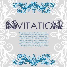 Vintage invitation card with lace ornament N11